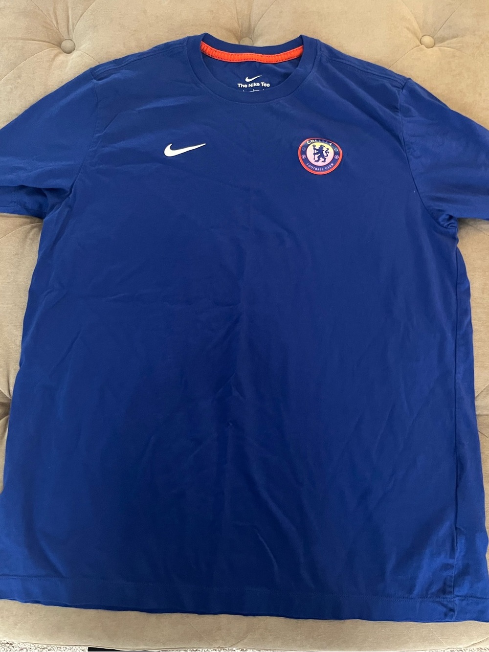 Nike Royal Blue Chelsea FC Crewneck Tee with White Swoosh size Large